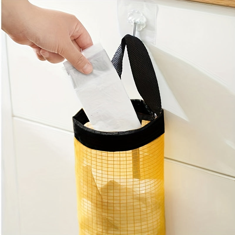 [Durable Trash Bag Organizer] Durable Plastic Under-Cabinet Kitchen Trash Bag Organizer | Open Storage Design, Secure Mounting, Space-Saving Garbage Bag Holder for Countertop Clutter Reduction, Sleek Storage Solution | Sturdy