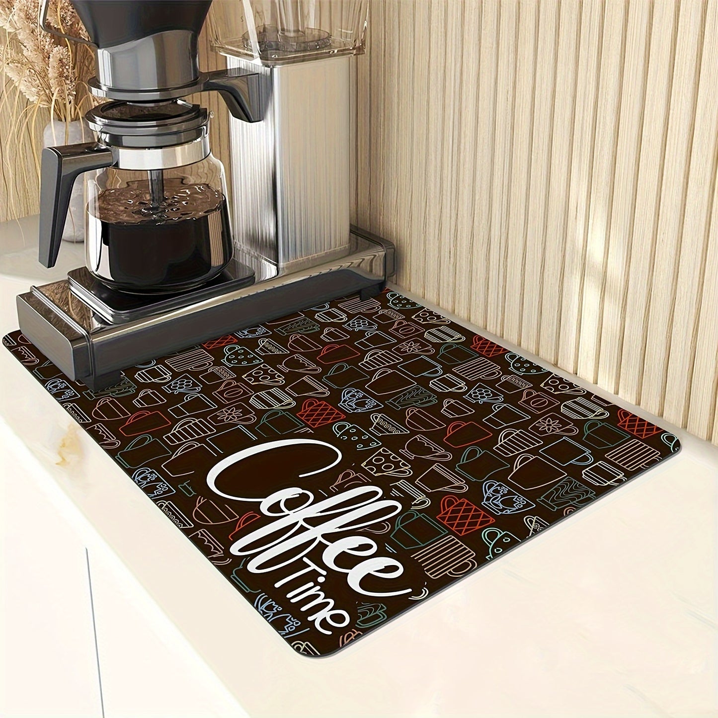 1pc, Premium Rubber Kitchen Drain Mat - Water-Resistant, Insulating, Filtering, and Anti-Slip - Cotton-Blend, Durable, and Easy-to-Clean for Kitchen Supplies