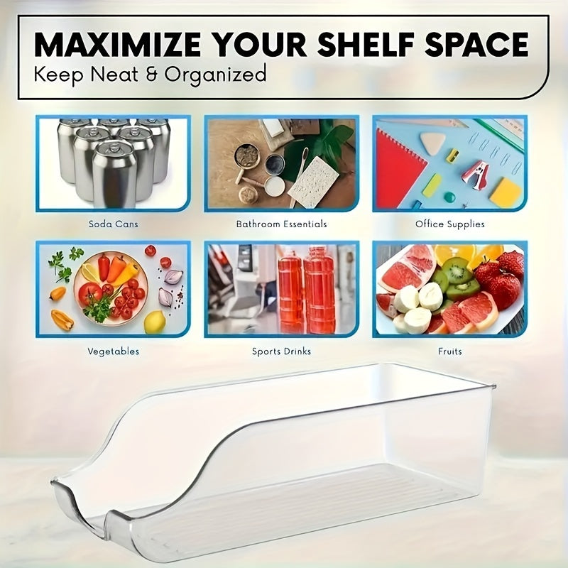 1pc Refrigerator Organizer Bins, Soda Can Dispenser Beverage Holder, Clear Plastic Canned Food Pantry Storage Rack, Stacking Can Dispensers For Fridge, Freezer, Pantry, Kitchen, Countertops, Cabinets, Kitchen Accessories