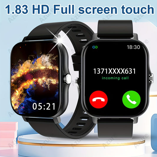 2024 New 1.83 Inch Full Screen Touch Sports For Smart Watch for Men and Women - Wireless Calling/Message Reminders, Multiple Sports Modes, Multifunctional Answering/Dialing, Remote Photography/Music Playback, Sports Log and F