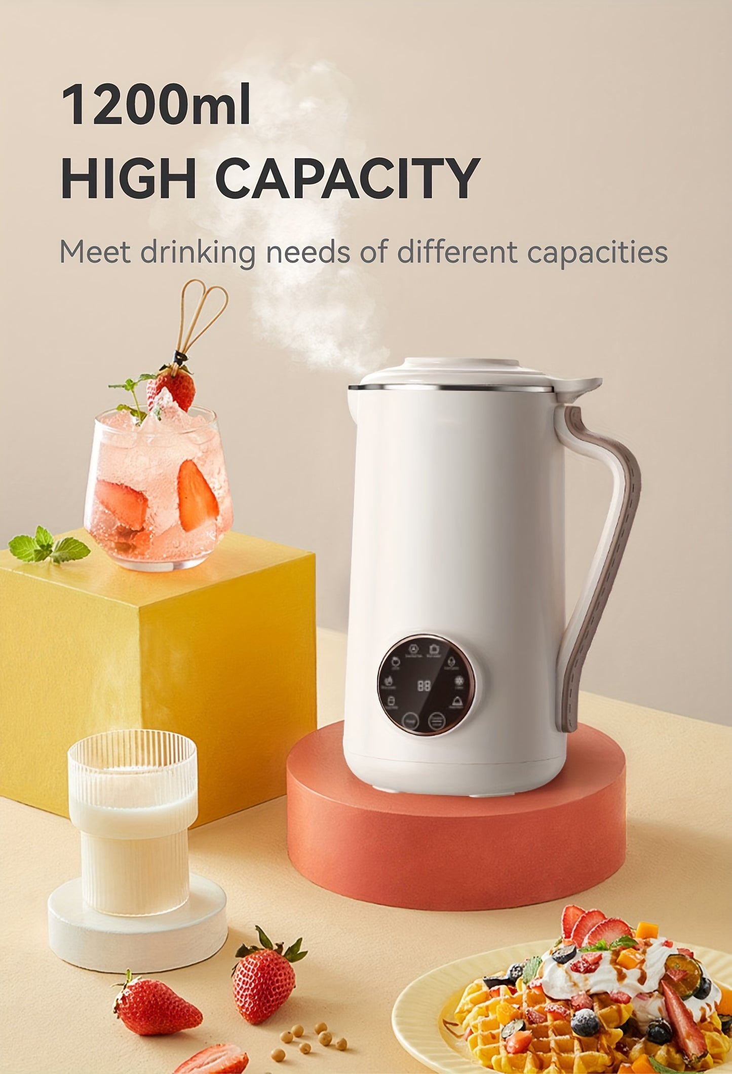 [Smart Milk Maker] Compact Smart Soy Milk Maker | Fully Automatic Food Processor, Blender, And Multifunctional Portable Juicer