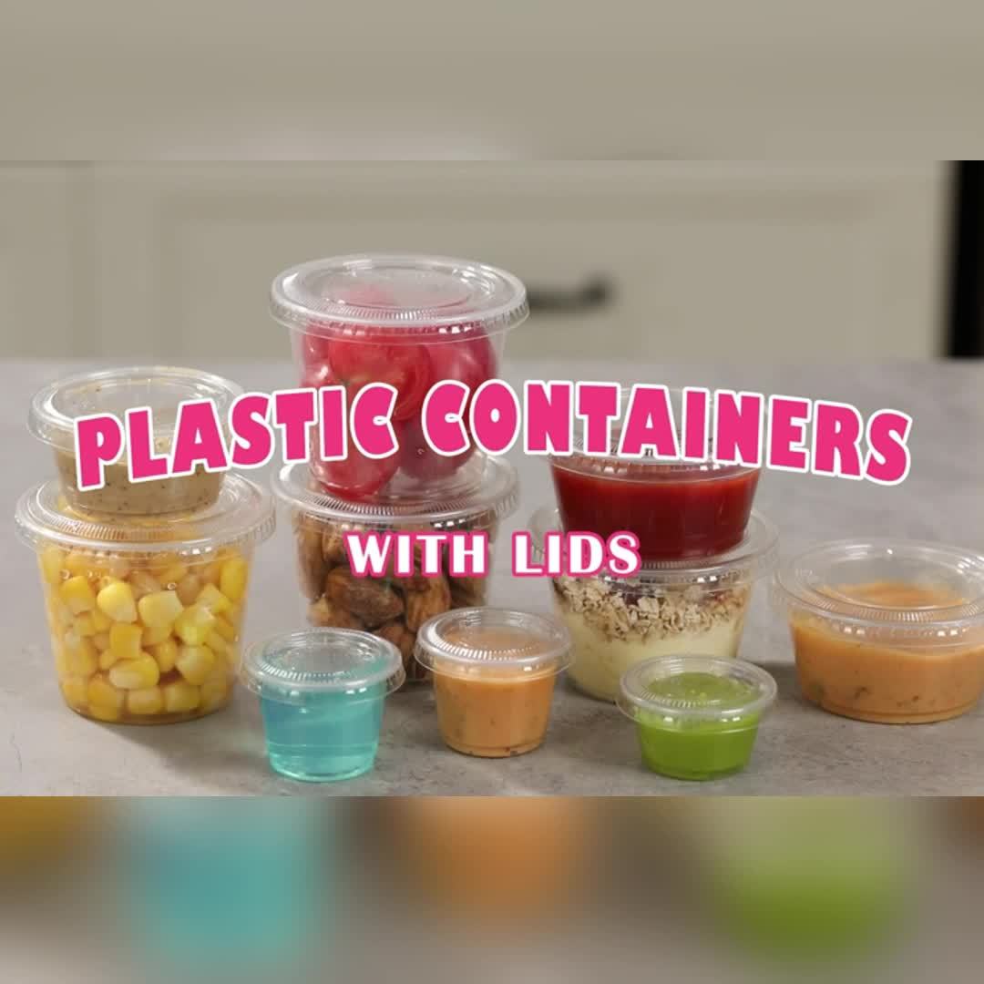 50/100pcs, Meal Prep Portion Cups with Lids - 2oz/3.25oz/5.5oz - Perfect for Salad Dressing and Condiments - Kitchen Accessories