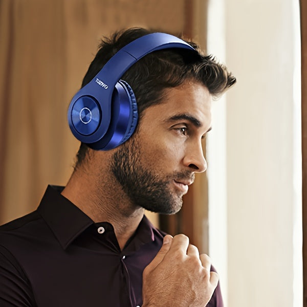 40H Wireless BT Headphones - TUINYO Over Ear Stereo Headset with Deep Bass, Soft Memory-Protein Earmuffs, Built-in Mic for PC/Cell Phones/TV Wired Mode