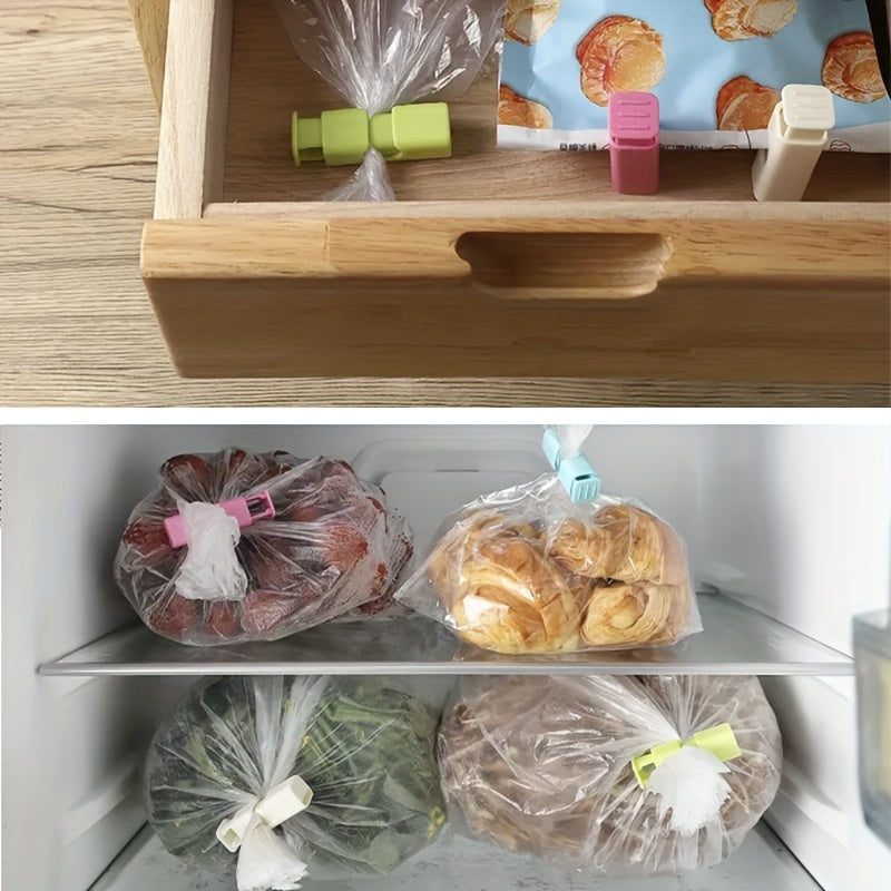 [Durable Bag Clips] 12pcs Multi-Color Easy Squeeze & Lock Bag Clips | Durable Plastic, Secure Seal for Various Bags, Perfect for Bread & Snacks, Kitchen Organization Must-Have