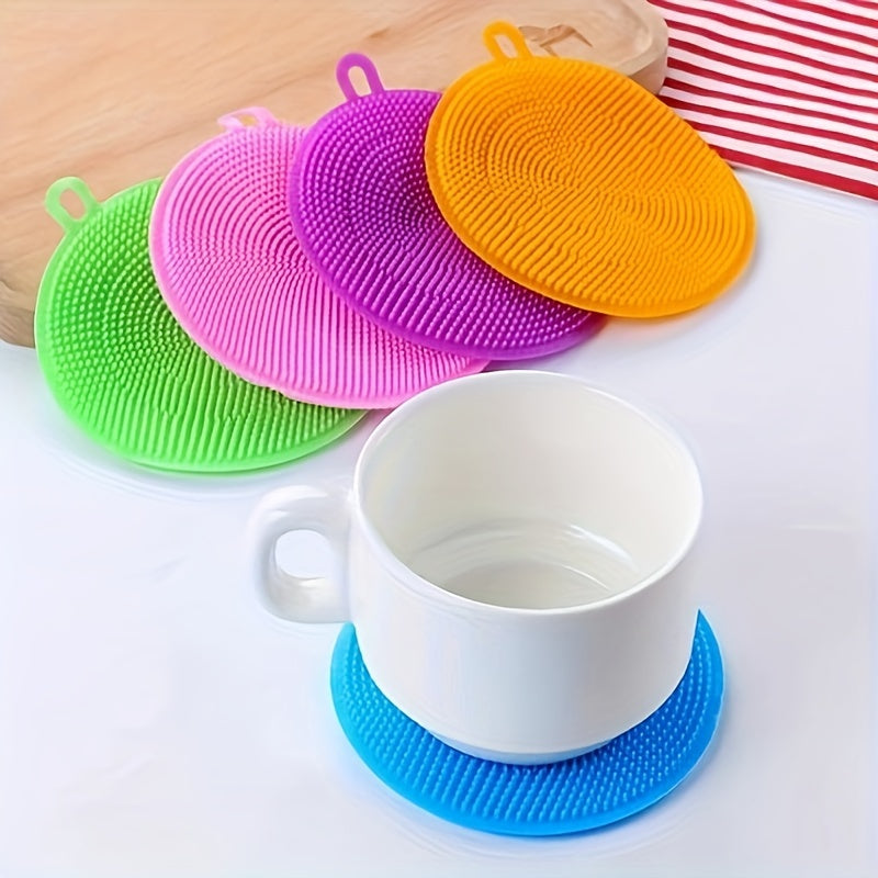 5pcs Food-Grade Silicone Sponges - Versatile Kitchen Scrubbers for Dishes, Pots, Fruits & Veggies - Sustainable Cleaning Supplies
