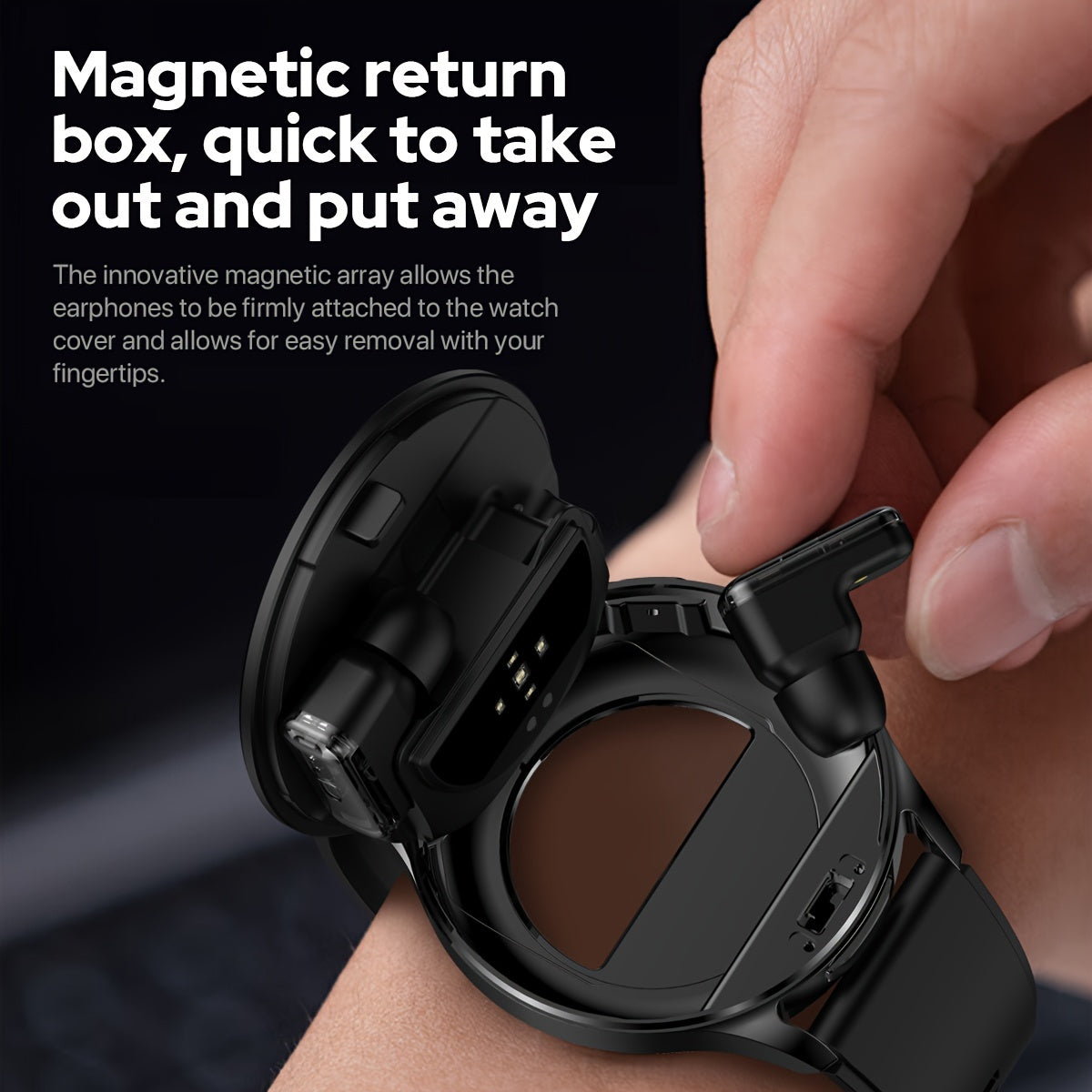 [Smart Watch, Fitness Tracker] 1.39" Full Touch Smart Watch - Wireless Calls, Remote Camera Control, Waterproof, Fitness Tracker with 100+ Sports Modes, Built-In Headphones, Calorie Counter & Pedometer, Black Silicone Band, W