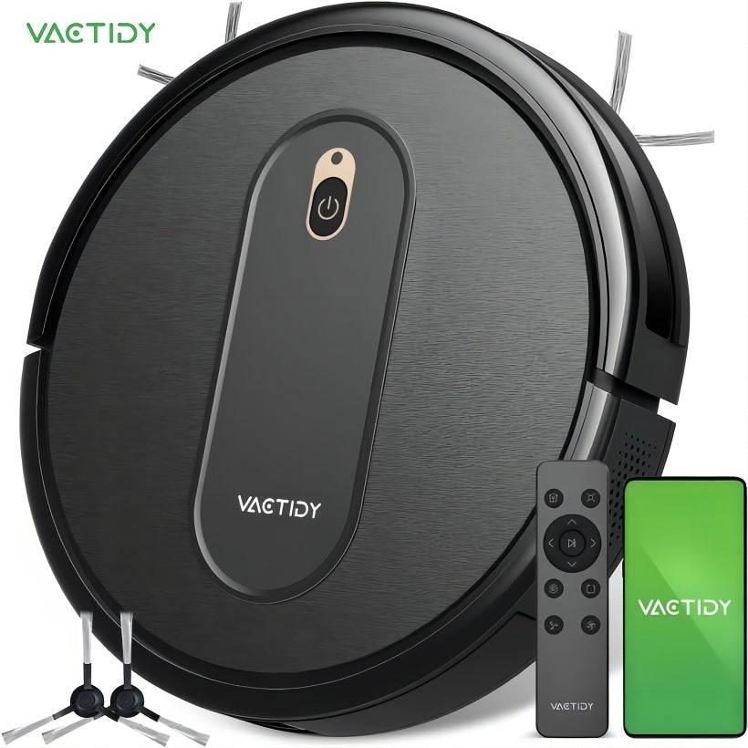 Vactidy Nimble T6 Robot Vacuum Cleaner, Strong Suction, Automatic Self-Charging Robotic Vacuum, WiFi/Alexa/App/SiRi/Remote Control Robotic Vacuum, 7.35cm Thin, Ideal for Pet Hair, Carpet, Hard Floor
