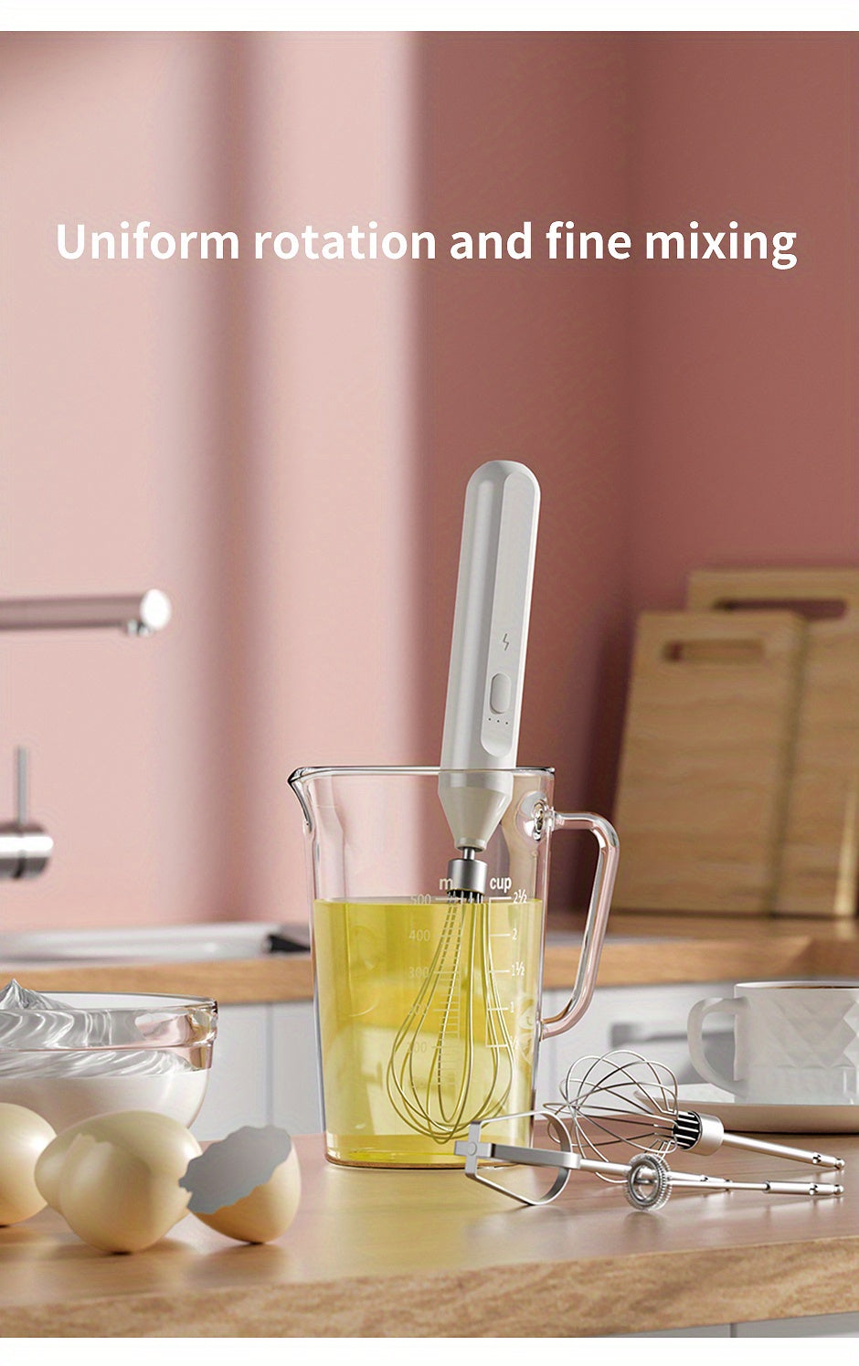 USB-Charged Multi-Functional Frother - Stainless Steel, Wireless & Portable Blender for Creamy Coffee and Baking