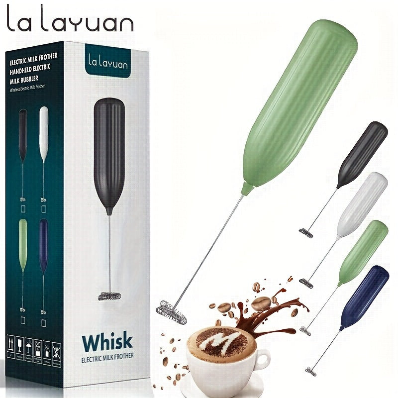 1pc Lalayuan Powerful Electric Milk Frother, Mini Milk Foamer, Handheld Electric Whisk, Battery Operated (Not Included) Drink Mixer Hand Mixer For Coffee Electric Wireless Blender For Lattes, Cappuccino, Frappe, Chocolate, Fo