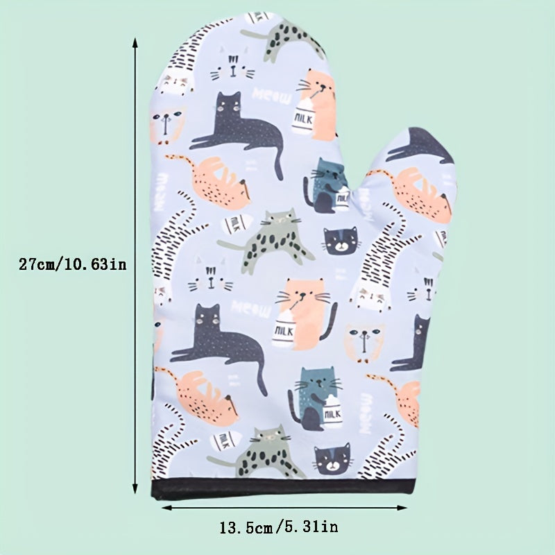 1pc Cartoon Creative Cat Oven Insulation Gloves, Microwave Oven & Baking Gloves