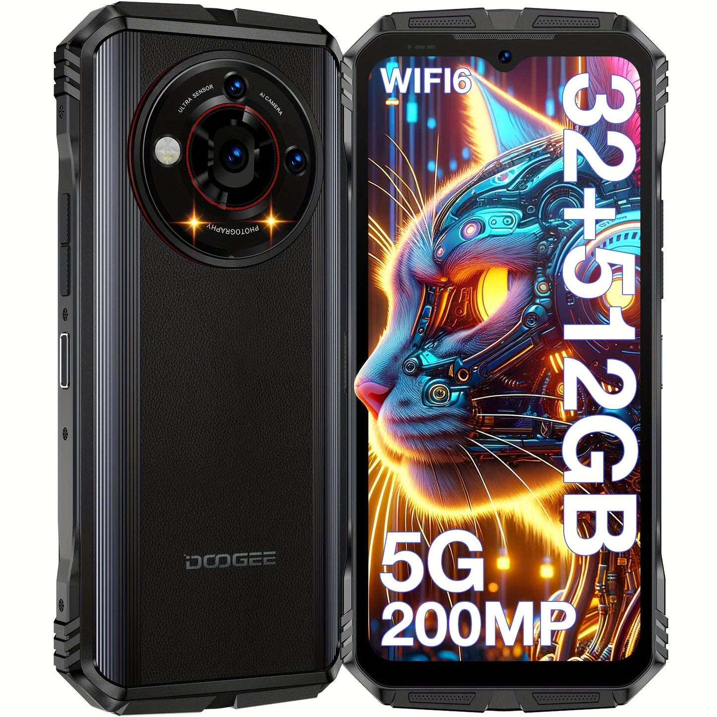 DOOGEE V30 PRO 5G Smartphone Unlocked, 32GB+512GB/2TB TF Dimensity 7050 Octa Core Android 13 Mobile Phones, 10800mAh, 200MP Main Camera Dual Sim Cell Phone/WiFi6/OTG/NFC