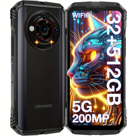DOOGEE V30 PRO 5G Smartphone Unlocked, 32GB+512GB/2TB TF Dimensity 7050 Octa Core Android 13 Mobile Phones, 10800mAh, 200MP Main Camera Dual Sim Cell Phone/WiFi6/OTG/NFC