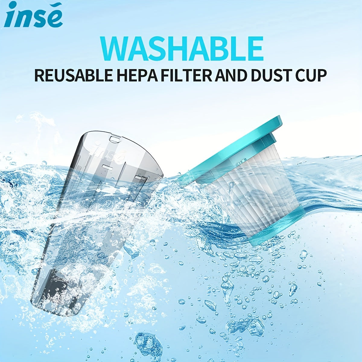 INSE R3s Corded Vacuum Cleaner, 400W High-Performance Motor, 16KPa Strong Suction, Lightweight Design with Advanced Filtration for Pet Hair & Dust, Includes 9 Accessories, Flexible ≥275.59inch Cable, Ergonomic Grip, Ideal f