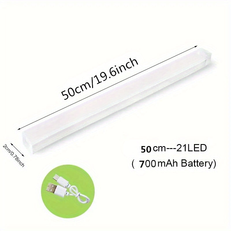 1pc Human Induction Light, Strip Light With Rechargeable, Bedroom Staircase Wine Cabinet LED Light, Wireless, Kitchen Shoe Cabinet Wardrobe Light Strip, Magnet Self-adhesive, Cabinet Light