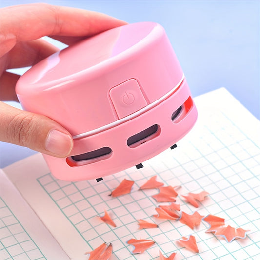 Mini Cute Desktop Vacuum Cleaner - Ultra-Portable Dust Buster with Powerful Suction - Effortlessly Cleans Corners, Adorable Design for Home & Office
