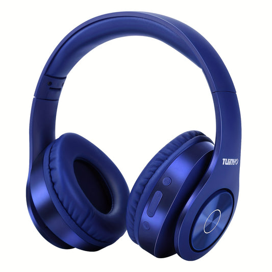 40H Wireless BT Headphones - TUINYO Over Ear Stereo Headset with Deep Bass, Soft Memory-Protein Earmuffs, Built-in Mic for PC/Cell Phones/TV Wired Mode