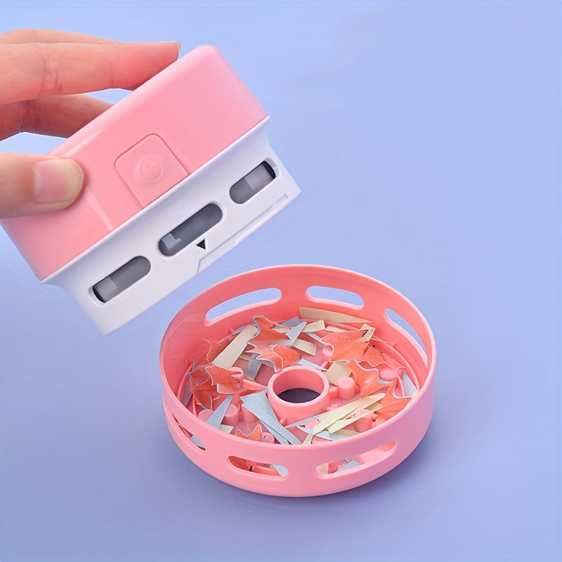 Mini Cute Desktop Vacuum Cleaner - Ultra-Portable Dust Buster with Powerful Suction - Effortlessly Cleans Corners, Adorable Design for Home & Office